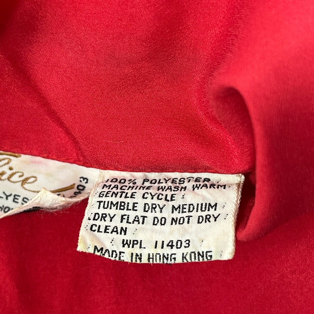 Vintage Felice Ruby Collared Button Up Blouse Dee… - image 5